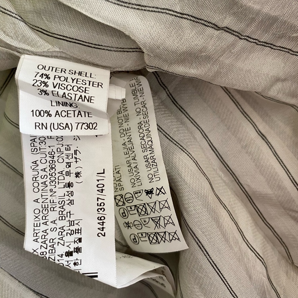 Zara Basic Blazer/Coat/Jacket Striped Blouse Sz L… - image 3